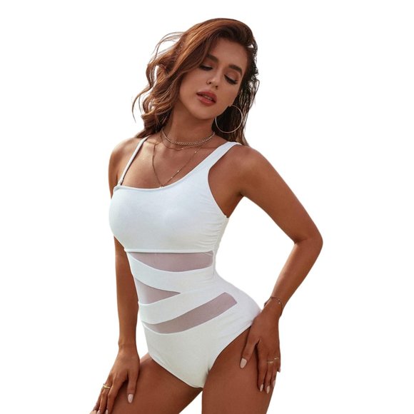 One Piece Asymmetric One Shoulder Swimsuit M *NWT* - Picture 2 of 10
